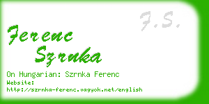 ferenc szrnka business card